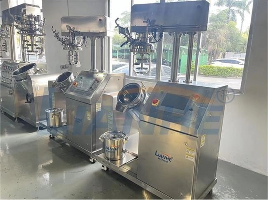 Tanque de emulsão do emulsivo do vácuo do homogenizador do misturador 5L 10L do aquecimento do laboratório alto da tesoura