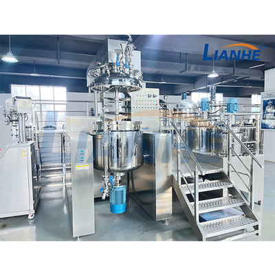 Cosmético do homogenizador da circulação do vácuo da máquina 200L do misturador do emulsivo do tela táctil que faz o misturador