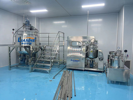 A linha de produção misturador homogêneo dos cosméticos do champô cola a máquina de emulsão de creme