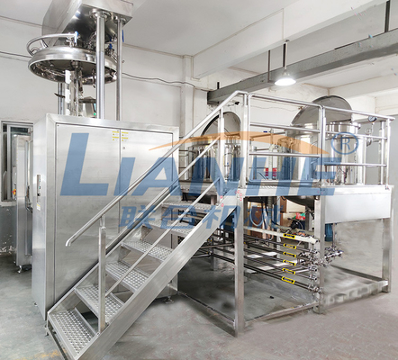 1 elevador hidráulico da máquina do misturador de Ton Double Cylinder Vacuum Emulsifier