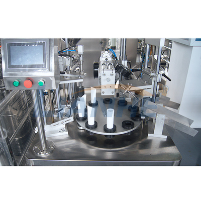 Enchimento plástico do tubo do PLC e máquina de selagem