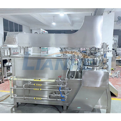 O misturador alto de creme cosmético 200L do emulsivo da tesoura cozinha o controle do PLC do aquecimento