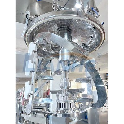 O misturador alto de creme cosmético 200L do emulsivo da tesoura cozinha o controle do PLC do aquecimento