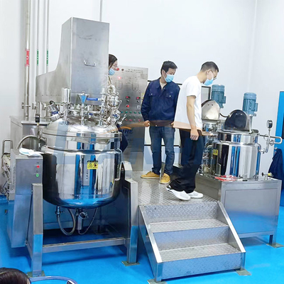 máquina de emulsão de mistura do misturador da pomada do vácuo do tanque da tesoura 200L alta de creme cosmética