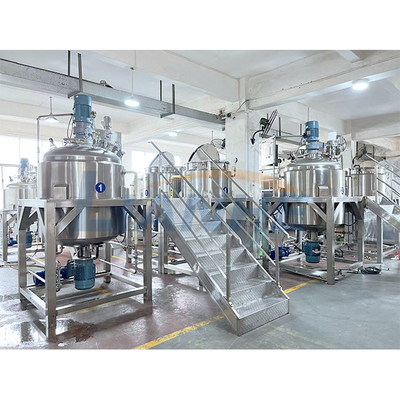 tanque de mistura da loção alta cosmética do corpo da tesoura do emulsivo do vácuo do champô do creme do misturador 1000L