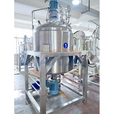 tanque de mistura da loção alta cosmética do corpo da tesoura do emulsivo do vácuo do champô do creme do misturador 1000L