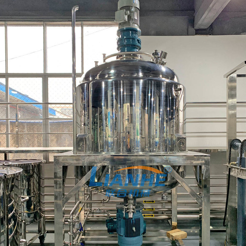 1000L Vacuum Emulsifier Mixer , Fixed Lid , One-Way Mixing Paddle